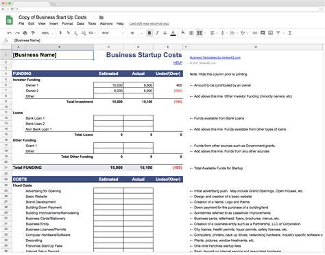 finance google sheets template